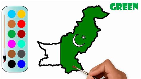 Step By Step Drawing A Map Of Pakistan Map Of Pakistan Coloring For