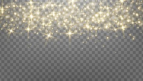 Gold Glittering Dots Sparkles Particles On A Transparent Background Abstract Light Effect