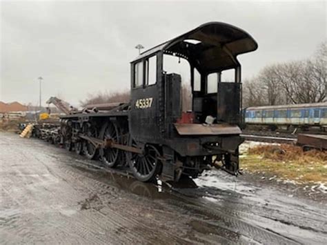 Black 5 45337 Steam Locomotive Arrives At The East Lancashire Railway