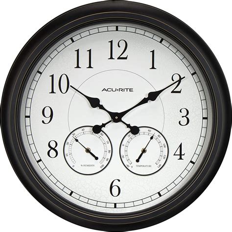 Buy Acurite 75473 24 Inch Weathered Black Wall Clock With Thermometer