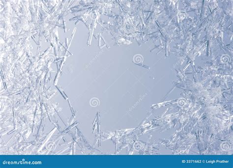 Closeup Of Ice Crystals Stock Photo Image Of Chill Border 3371662