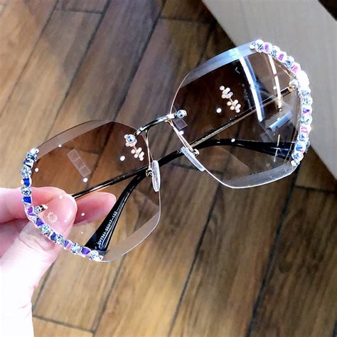 Rimless Crystal Sunglasses Joopzy