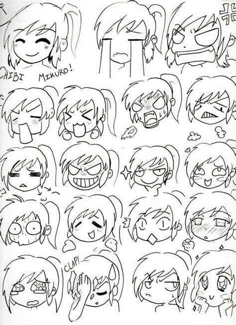 Resultado De Imagen Para Anime Caras Expresiones Chibis Drawing Face