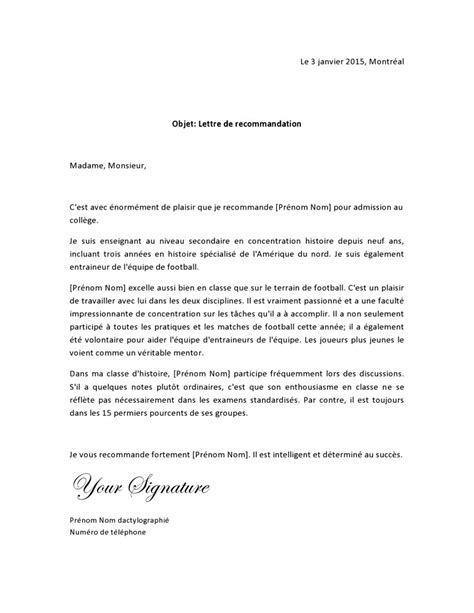 Exemple De Lettre De Recommandation Dun Prof Pour Un Etudiant Communaut Mcms Dec