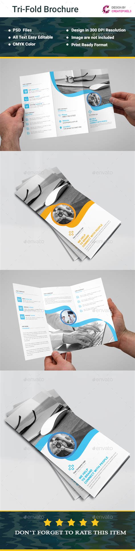 Great mockups that will help you visualize your work. Tri Fold Brochure Template PSD | Trifold brochure, Brochure psd, Brochure