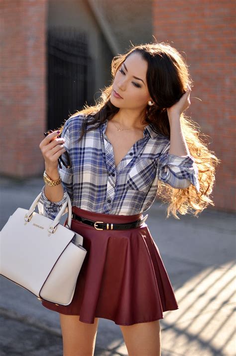 jessica ricks beautiful skater skirt outfit leather skater skirts fashion