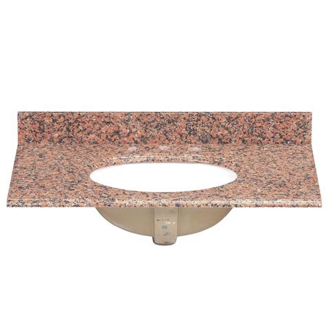 Pegasus 37 In Granite Vanity Top In Terra Cotta With White Bowl 37562