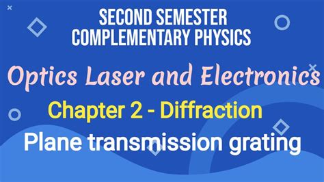 Plane Transmission Grating Chapter Ii Diffraction Youtube