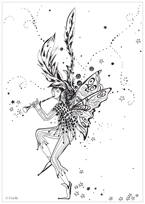 Coloring pages for kids and adults. Fairy - Coloring Pages for Adults