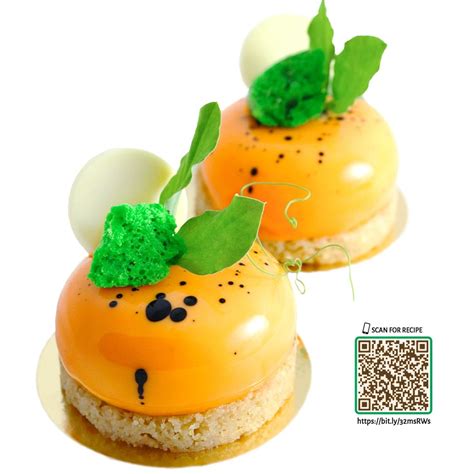 Carrot And Orange Mousse Dessert With Cream Cheese And Almond Joconde