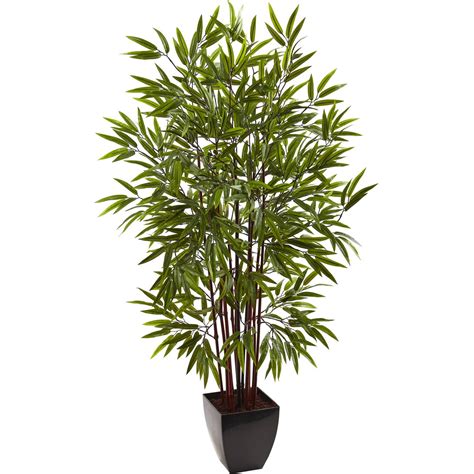 Nearly Natural 5ft Bamboo Silk Tree With Planter