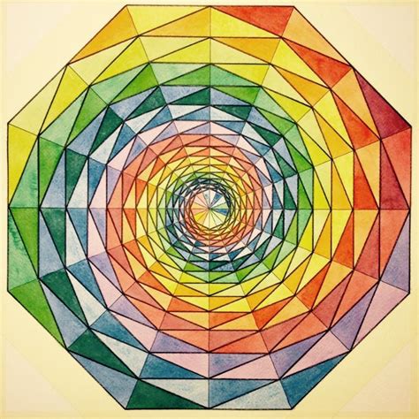 Fractal Geometry Symmetry Mathart Regolo54 Watercolor Aquarelle
