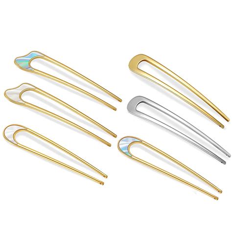 Casewin U Shaped Hair Pins Metal Vintage Hair Sticks French Hair Pin Hairstyle Chignon For Women