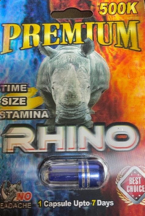 Rhino Premium 500k Men Sexual Supplement Enhancement Pill Rhino Platinum 7