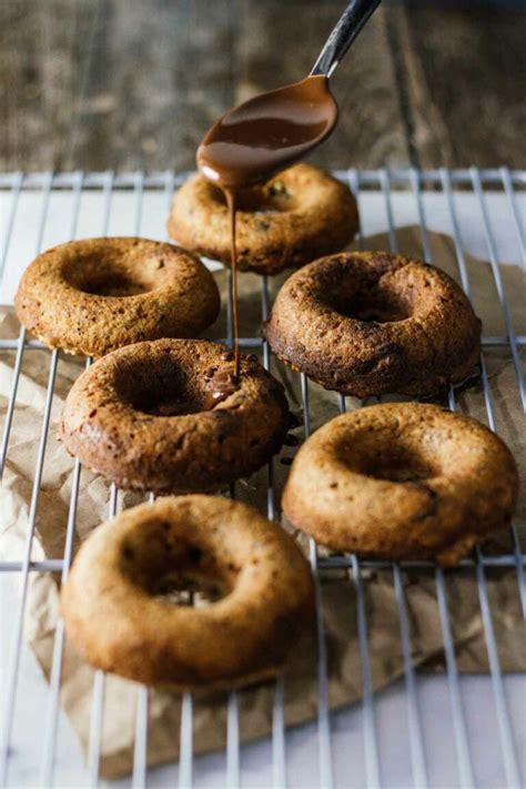 Healthy Donuts With Peanut Butter And Chocolate Jar Of Lemons