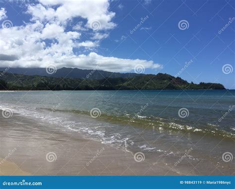 Anahola Beach On Kauai Island Hawaii Stock Image Image Of Cliffs