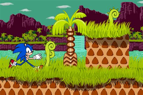 Sonic In Palmtree Panic Past By Brionnechu On Deviantart
