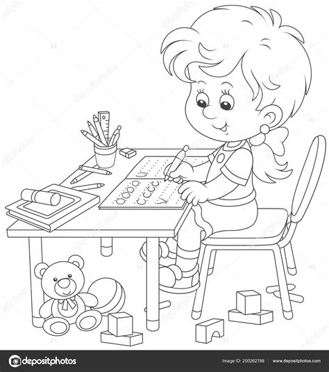 Arriba 50 Imagen Dibujos Para Colorear De Niños Haciendo Tarea