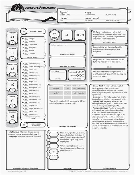 Character Sheets 5e Printable Just Wanted To Post Up And Mention That I