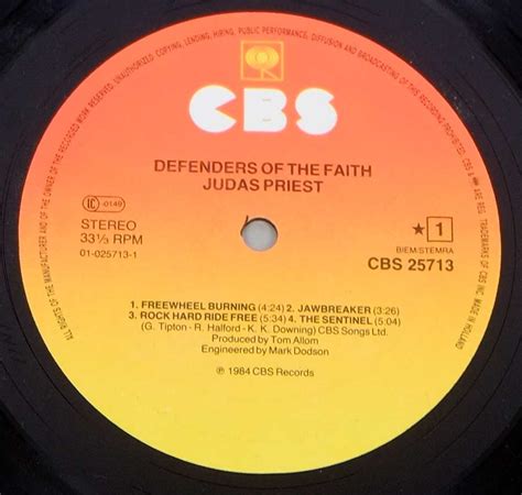 Judas Priest Defenders Of The Faith Nwobhm 12 Lp Vinyl Album Cover