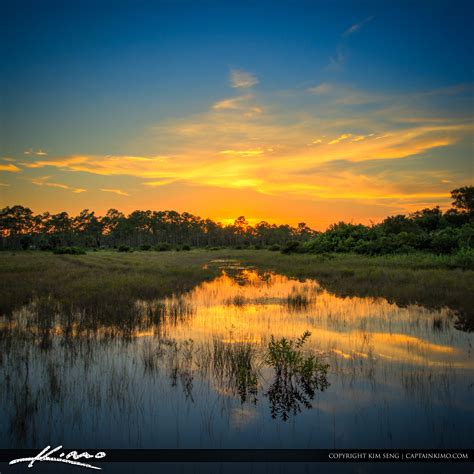 Sunset Over Loxahatchee Florida At Acreage Pines Natural