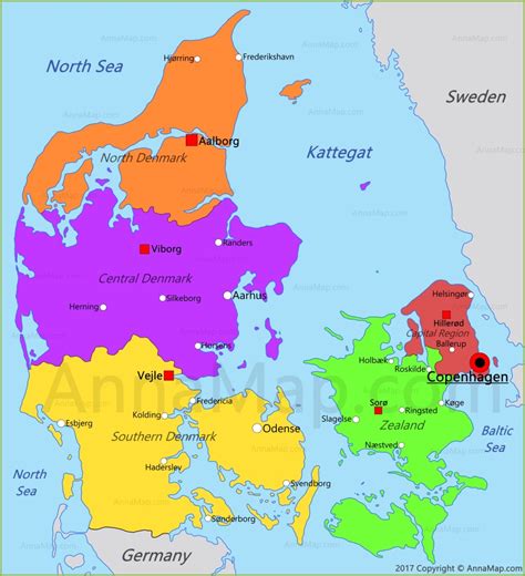 Denmark map by googlemaps engine: Denmark Map | Map of Denmark - AnnaMap.com