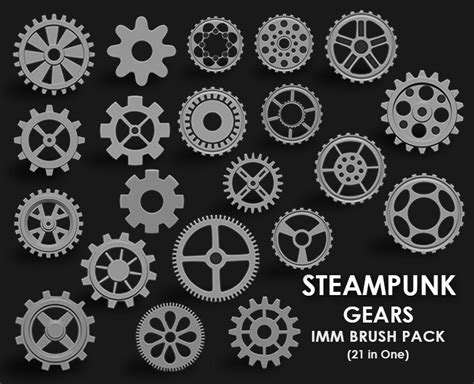 Artstation Steampunk Gears Imm Brush Pack 21 In One Brushes