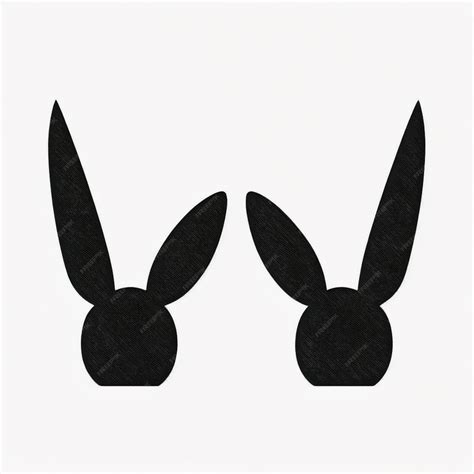 Premium Ai Image A Close Up Of Two Black Bunny Ears On A White