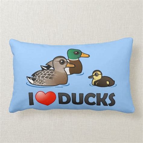 I Love Ducks Throw Pillow Zazzle
