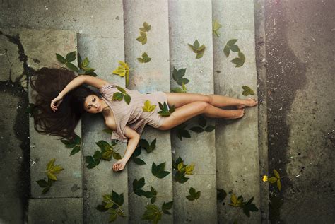 wallpaper women model stairs lying down photography looking at viewer 2500x1674