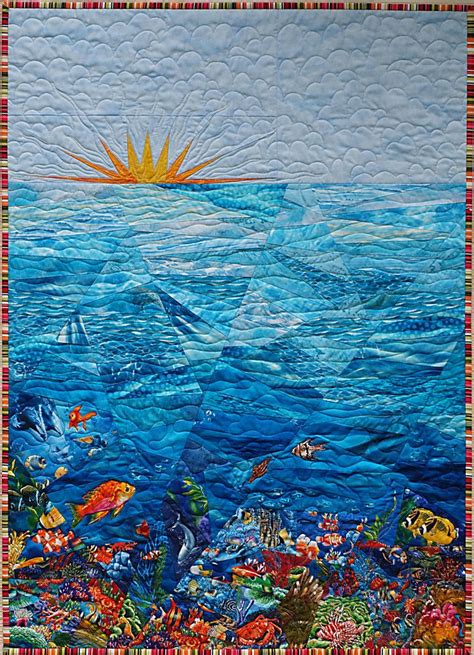 Morning Swim Seascape Quilts Landscape Art Quilts Art Quilts