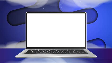 Laptop With A White Screen Ready Colorful Poster Or Banner For Your
