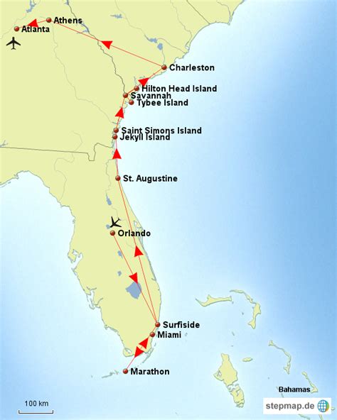 Stepmap Usa Florida Georgia South Carolina Landkarte Für Usa