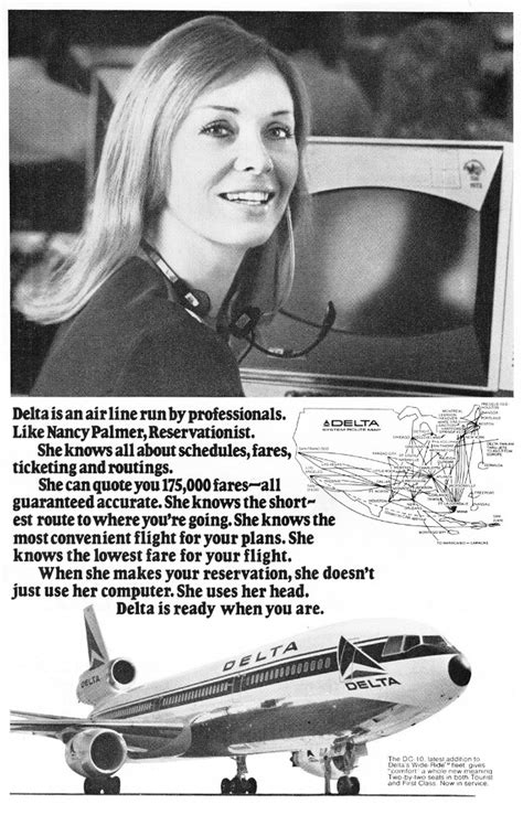 The Airline Run By Professionals Vintage Magazine Print Advertisements