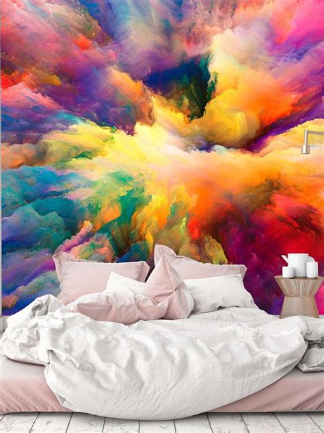 Removable Wallpaper Mural Peel And Stick Color Explosion Series Etsy