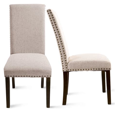 Clearance Beige Upholstered Dining Chairs Set Of 2 18x17x396