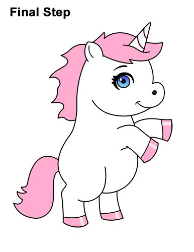 Unicorn crown watercolor flower rose pink orange hand drawn illustration. How to Draw a Unicorn (Cartoon)