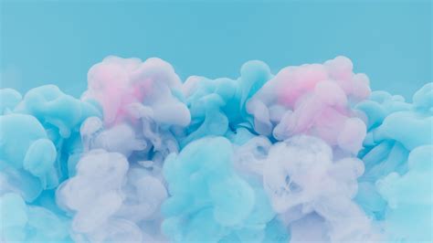 Light Pink Blue Smoke Plain Blue Background 4k 5k Hd Abstract
