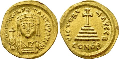 Byzantine Empire Tiberius Ii Constantine Av Solidus Byzantine Coins