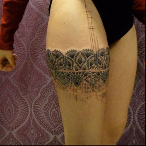 Best 25 Lace Thigh Tattoos Ideas On Pinterest Side