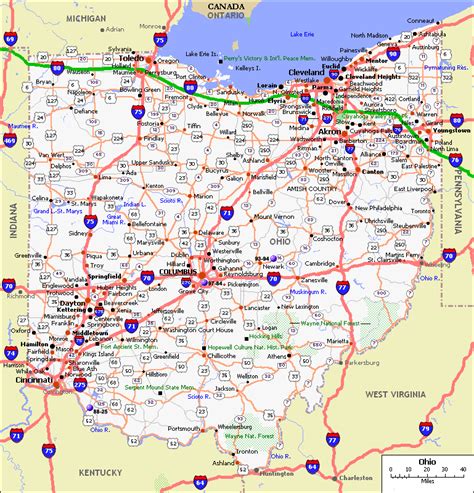 Map Of Ohio Roadways Hotels On Strip In Las Vegas Map