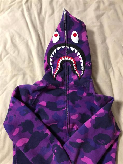 Bape Bape Purple Camo Full Zipup Hoodie Size Xs Grailed