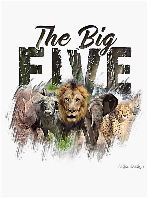 The Big Five Sticker For Sale By Artjomdesign Redbubble