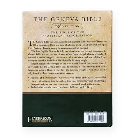The Geneva Bible The Bible Of The Protestant Reformation 1560 Ed