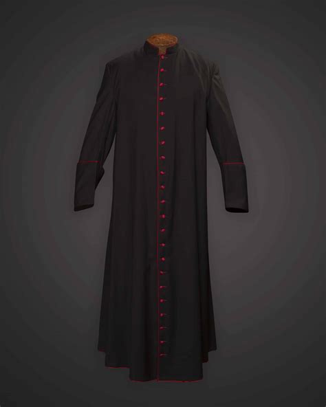 Buy A Black Cassock Red Trim Prelate Of Honor Serge 996 And Other Fine Clerical Apparel At