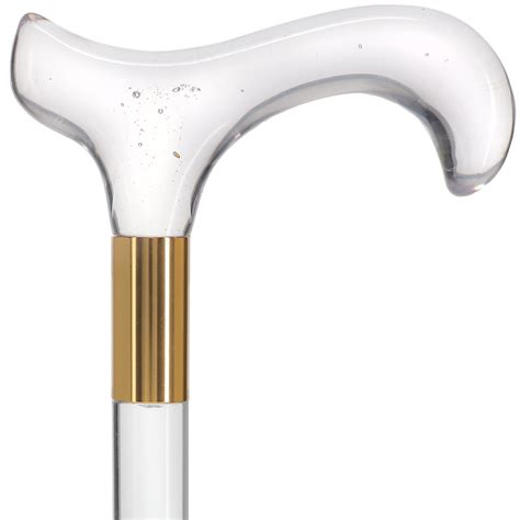 Clear Lucite Derby Handle Walking Cane With Lucite Shaft And