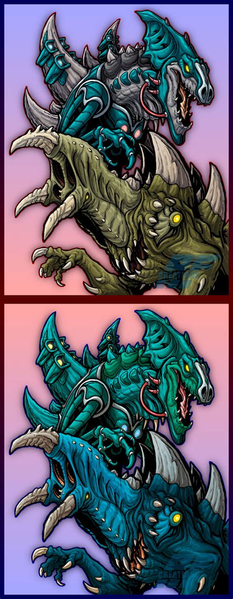 Commission Cyber Zilla And Chameleon By Almightyrayzilla On Deviantart