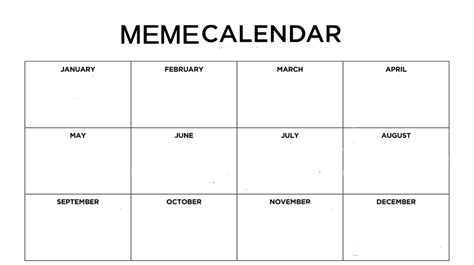 Meme Calendar Blank Template Imgflip
