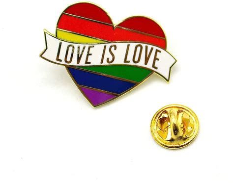 Gay Pride Heart Rainbow Flag Lapel Pin Lgbtq Pins Love Is Love Enamel Pin Decoration