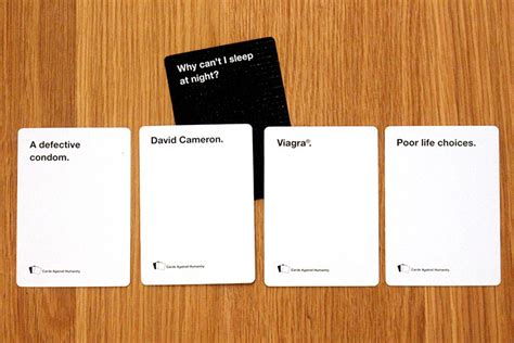 It has been compared to the 1999 card game apples to apples and originated from a kickstarter campaign in 2011. Cards-Against-Humanity-Review-Question-with-Answers | Cards against humanity, Game cafe, The day ...